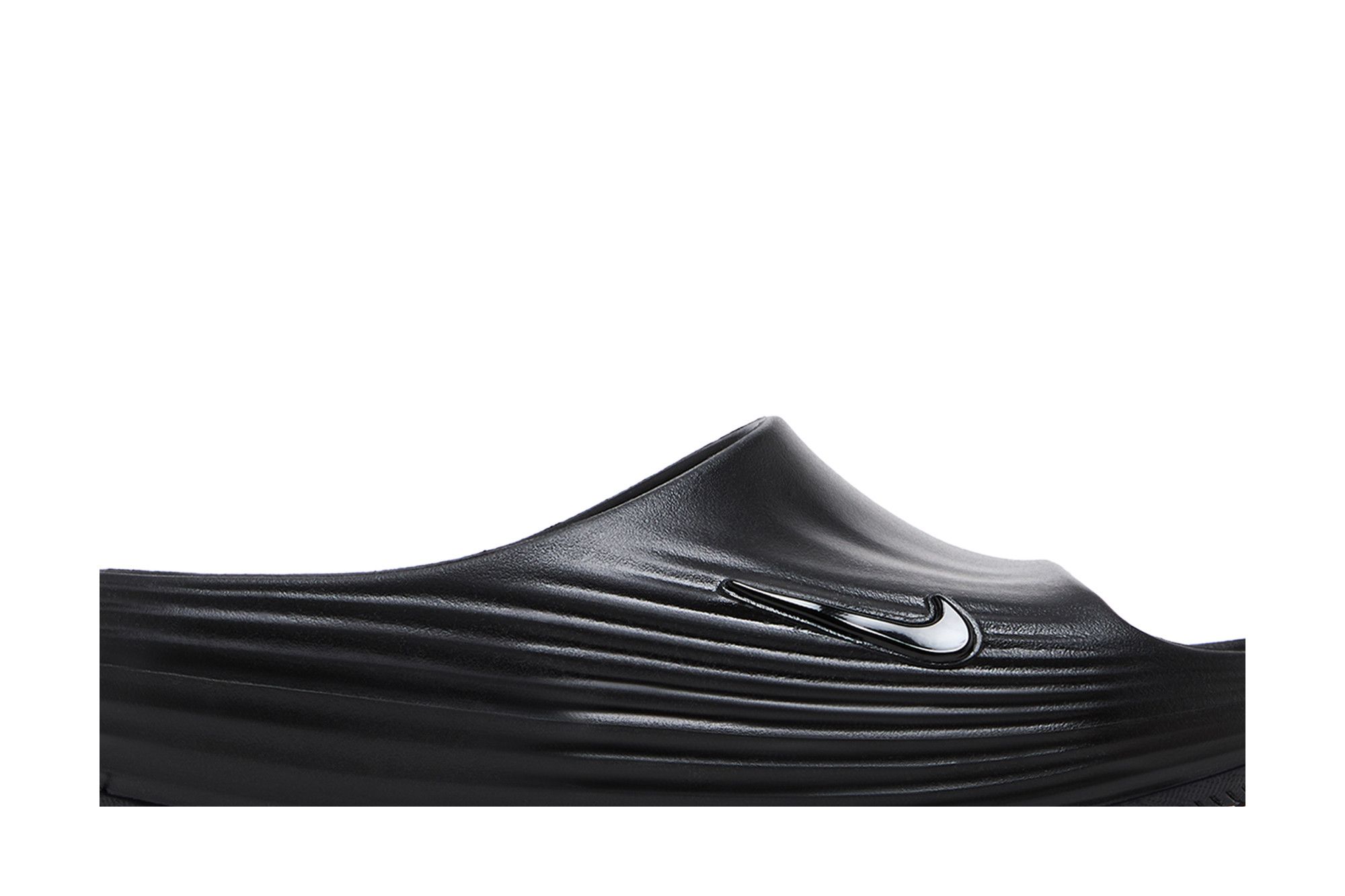 Lookbook Nike ReactX Rejuven8 Slide ''Triple Black'' Lelaki Hitam HV4479-001