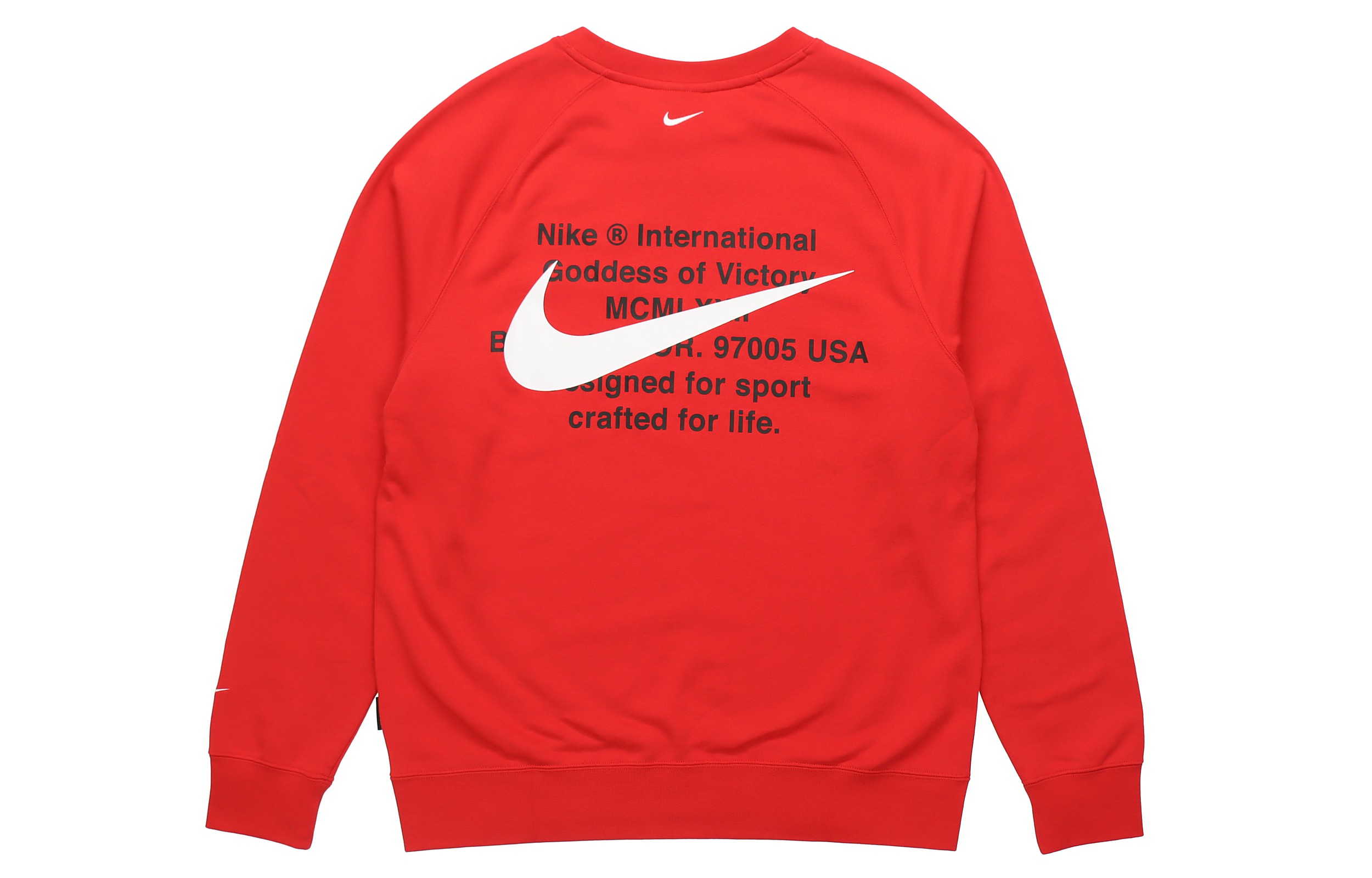 Nike Red Crewneck Pullover Sweatshirt Double Swoosh Embroidery CJ4872-657