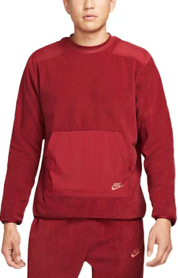 Nike Red Fleece Pullover Sweatshirt with Patchwork Logo Design DD4855-677 Buy Nike Red Fleece Pullover Sweatshirt with Patchwork Logo Design DD4855-677
