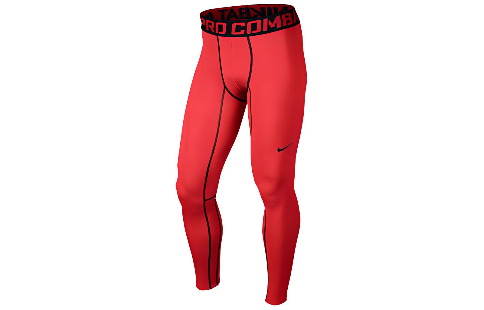 Nike Red Tights with Waist Lettering Print. 596297-647