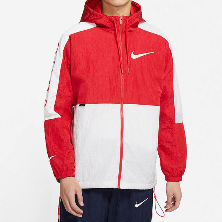 Nike Red White Logo Hoodie Jacket with Swoosh Design DJ4131-657 圖 4