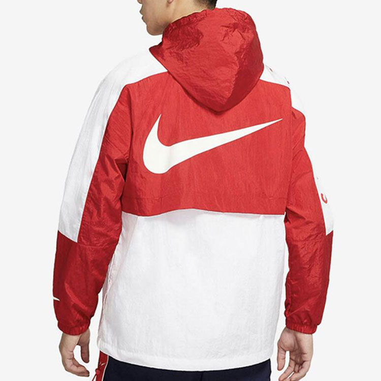 Nike Red White Logo Hoodie Jacket with Swoosh Design DJ4131-657 圖 5