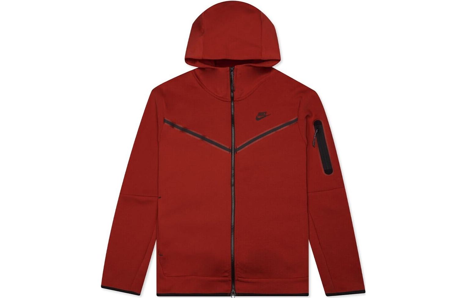 Nike Red Zip-Up Hoodie Jacket with Letter Print CU4489-687