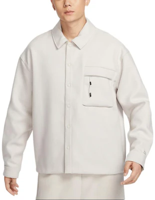 나이키 릴랙스드 캐주얼 플레인 셔츠 칼라 재킷 남성용 - 크림 화이트 HF0133-104 Shop 나이키 릴랙스드 캐주얼 플레인 셔츠 칼라 재킷 남성용 - 크림 화이트 HF0133-104