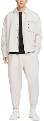 나이키 릴랙스드 캐주얼 플레인 셔츠 칼라 재킷 남성용 - 크림 화이트 HF0133-104 Details for 나이키 릴랙스드 캐주얼 플레인 셔츠 칼라 재킷 남성용 - 크림 화이트 HF0133-104