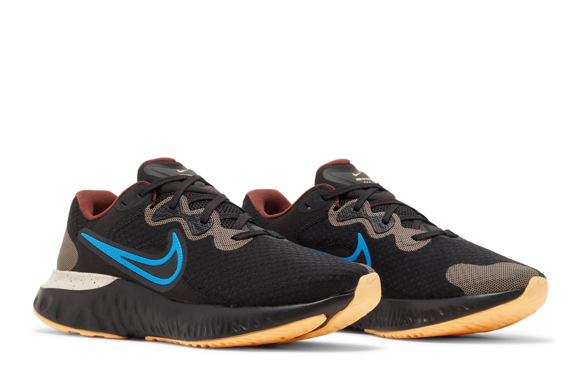 Cheap Nike Renew Run 2 舒適 透氣 低筒 跑步鞋 男款 黑黃藍