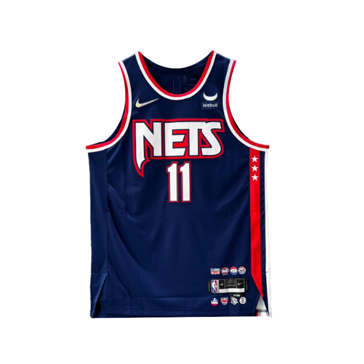 Nike Retro Alphabet Print Brooklyn Nets Kyrie Irving #11 Blue Basketball Jersey DB3623-492