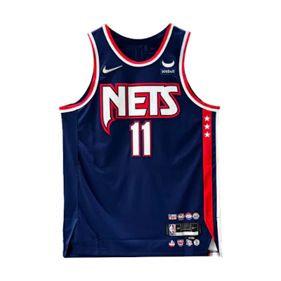 Nike Retro Alphabet Print Brooklyn Nets Kyrie Irving #11 Blue Basketball Jersey DB3623-492