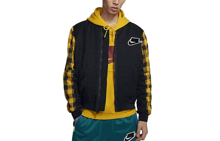 Shop Nike Jaket Retro Baseball Kuning Lengan Panjang Kasual Outerwear BV4533-010