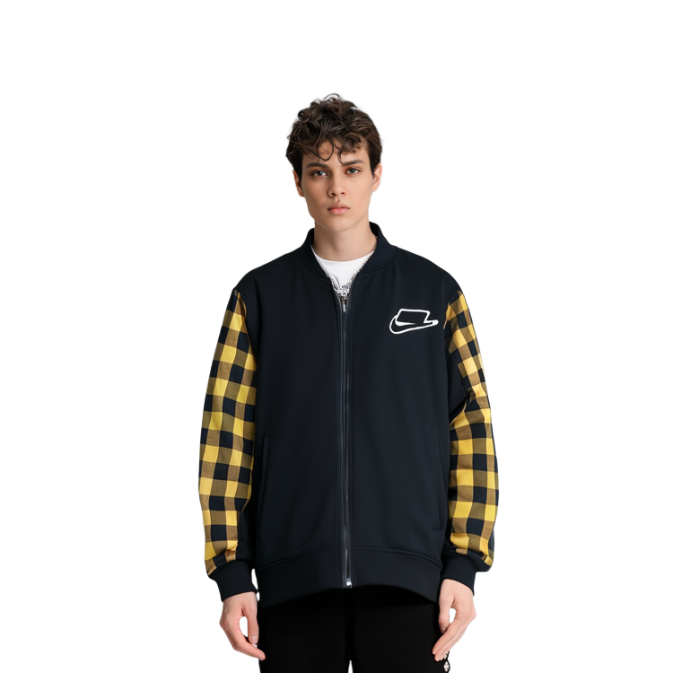 Cheap Nike Jaket Retro Baseball Kuning Lengan Panjang Kasual Outerwear BV4533-010