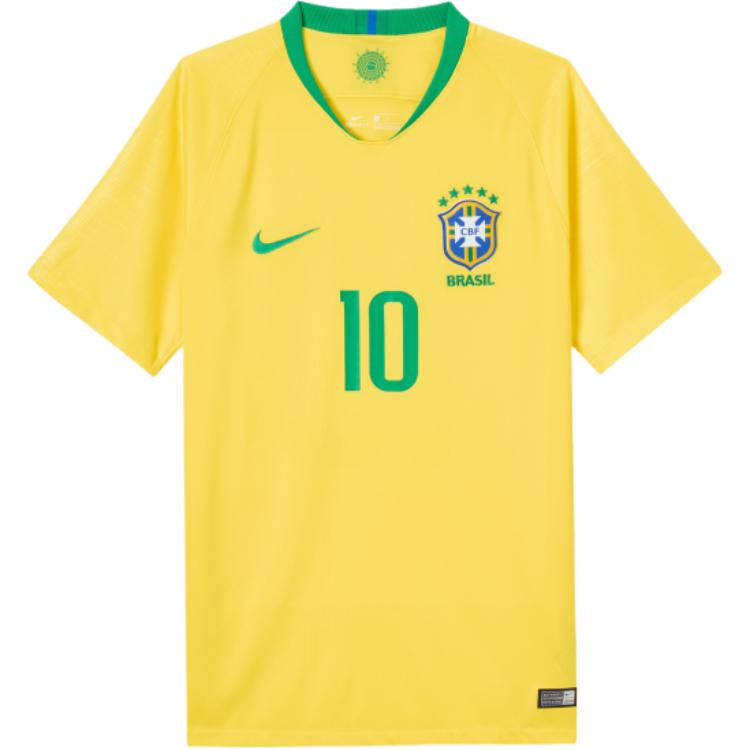 Nike Retro Brazil Neymar #10 Soccer Jersey Short Sleeve Tee Yellow . BV3244-749
