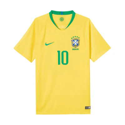 Nike Retro Brazil Neymar #10 Soccer Jersey Short Sleeve Tee Yellow . BV3244-749