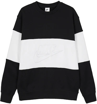 Nike Retro Colorblock Crewneck Sweatshirt Lelaki Hitam/Putih FB7849-010 Buy Nike Retro Colorblock Crewneck Sweatshirt Lelaki Hitam/Putih FB7849-010