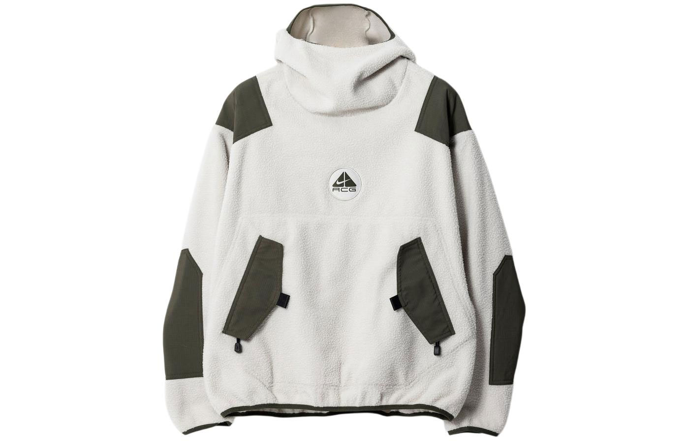 Order Hoodie Nike Retro Colorblock Letter Print Longgar Warna Light Bone. FN1946-072