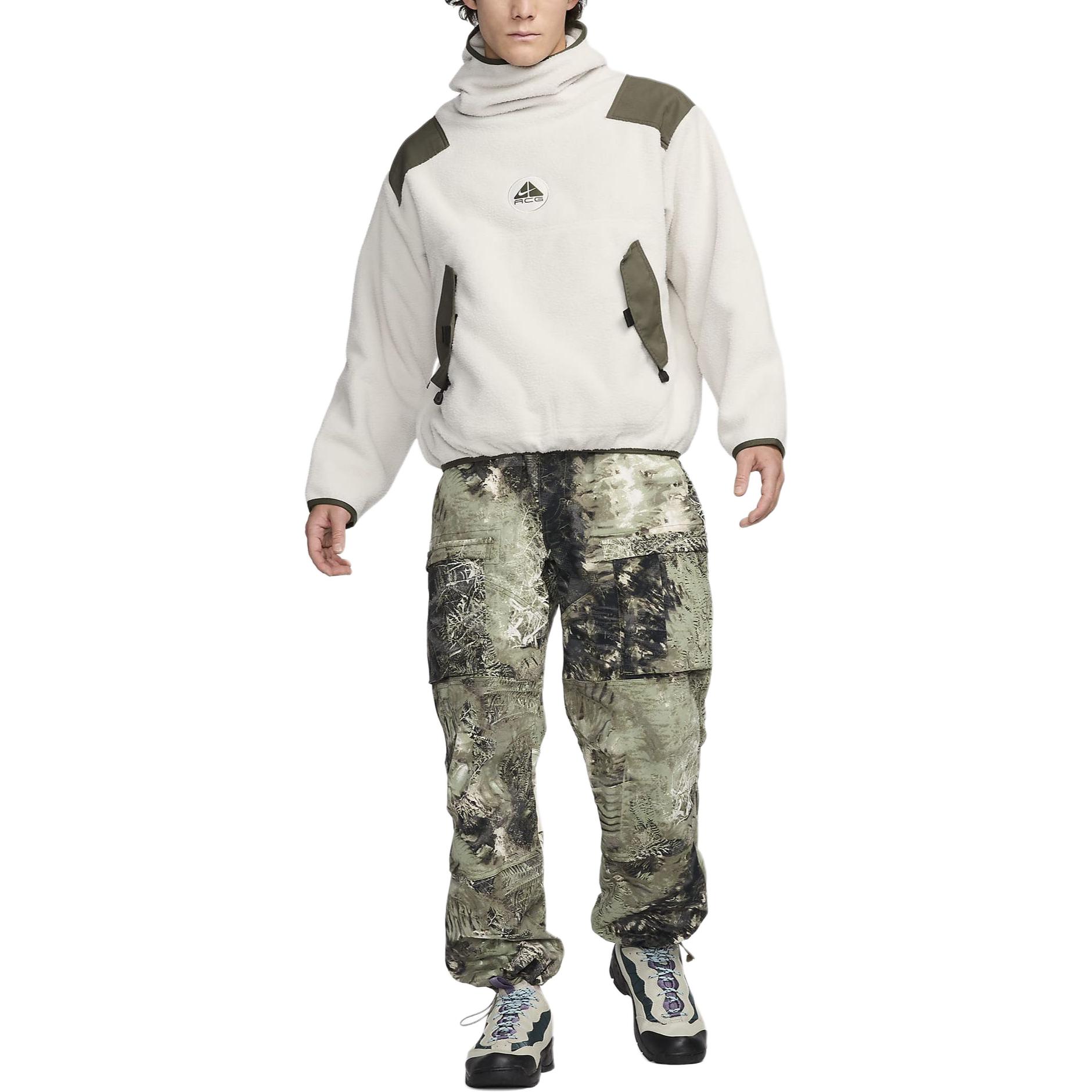 Shop Hoodie Nike Retro Colorblock Letter Print Longgar Warna Light Bone. FN1946-072