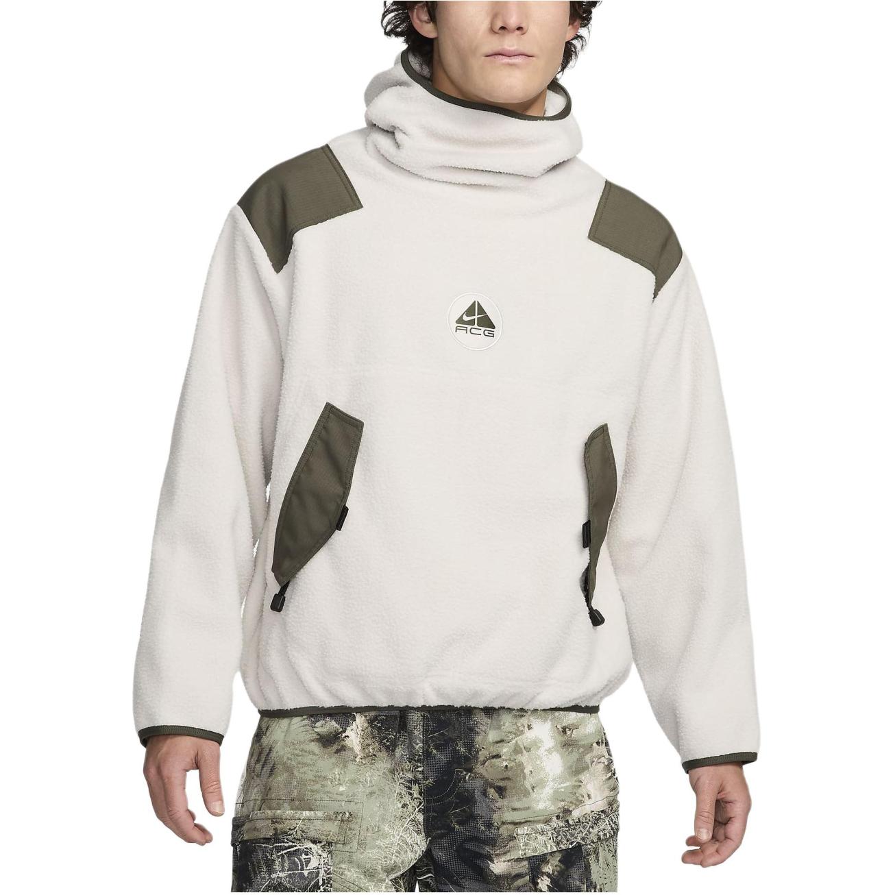 Purchase Hoodie Nike Retro Colorblock Letter Print Longgar Warna Light Bone. FN1946-072