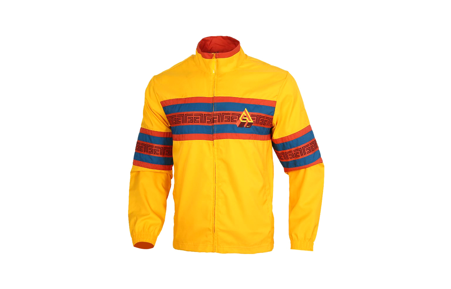 Nike Retro Colorblock Track Jacket Yellow with Zipper and Striped Design CK6246-739