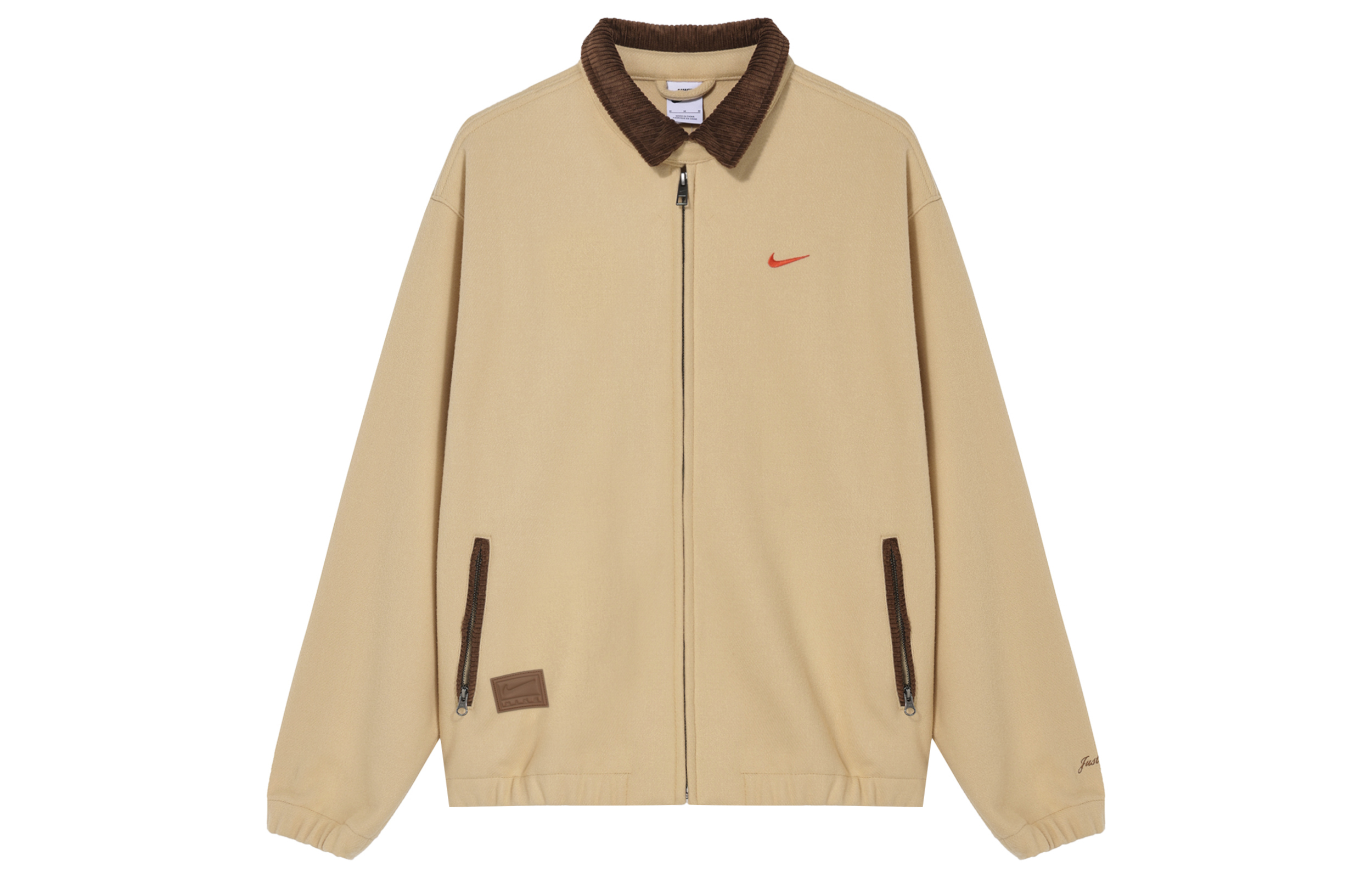 Nike Retro Corduroy Windproof Outdoor Jacket in Khaki HQ4744-233