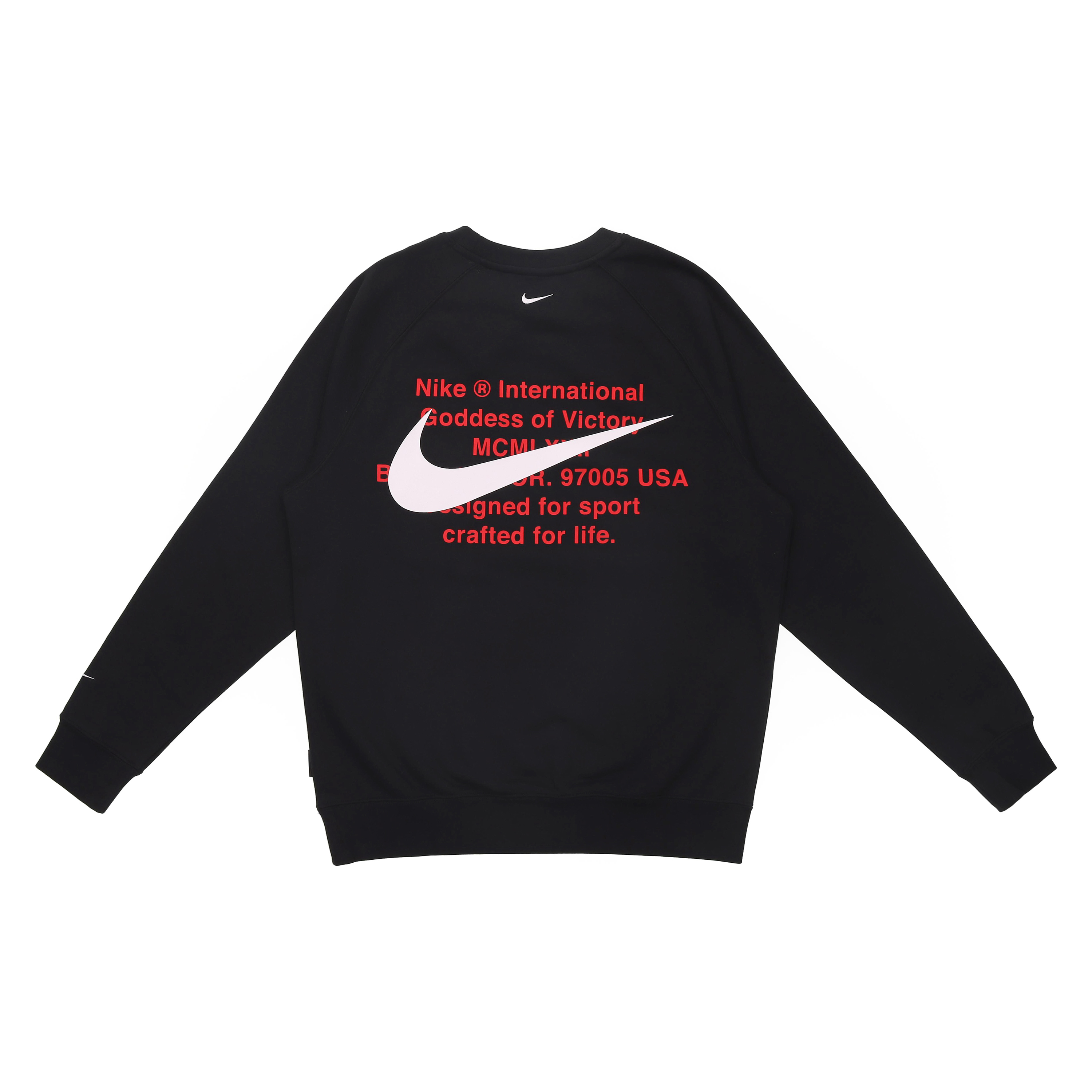 Lookbook Nike Retro Double Swoosh Crewneck Sweatshirt Hitam CJ4872-010