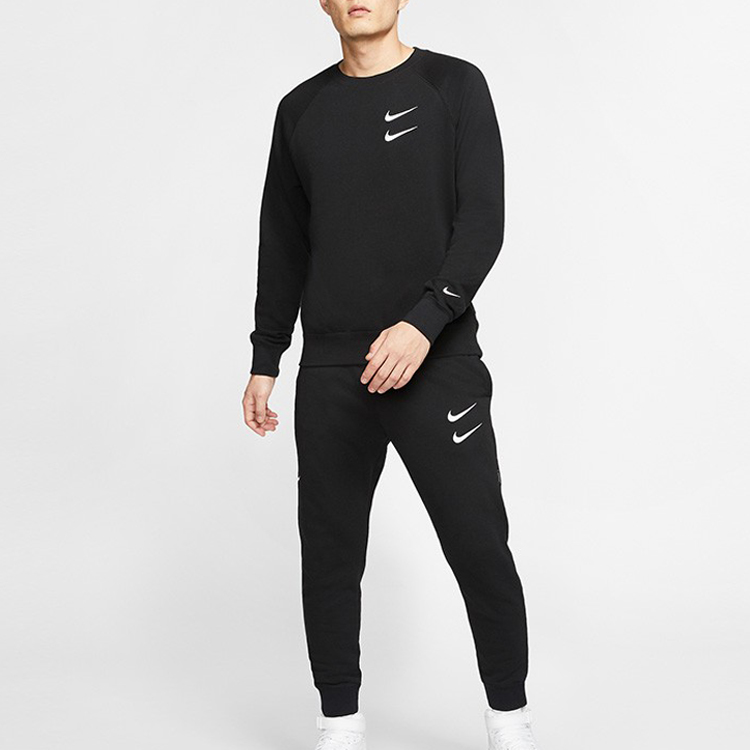 Shop Nike Retro Double Swoosh Crewneck Sweatshirt Hitam CJ4872-010