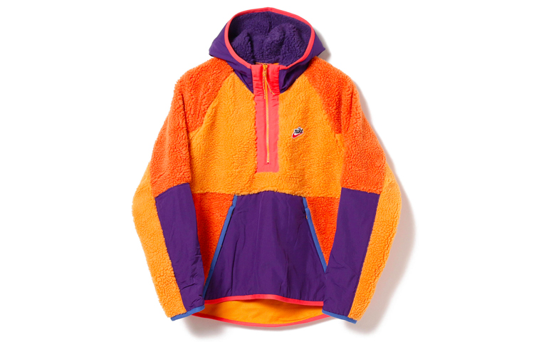 Nike Retro Fleece Colorblock Half-Zip Hoodie Orange BV3766-886