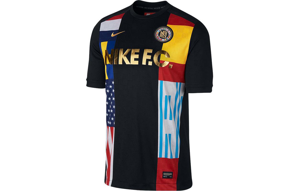Nike Retro Football Graphic Crewneck T-Shirt Black Short Sleeve 886873-011