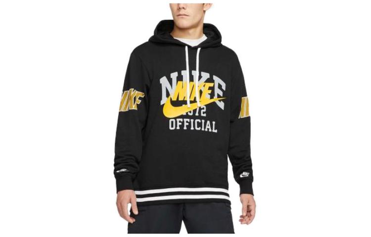 Nike Retro Letter Logo Graphic Hoodie Black DD6168-010