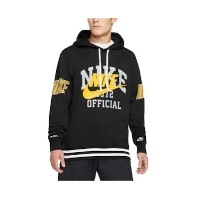 Nike Retro Letter Logo Graphic Hoodie Black DD6168-010
