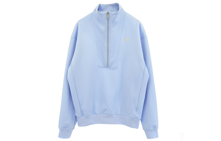 Nike Retro Letter Logo Half-Zip Pullover Sweatshirt Blue (Asia Edition) DQ4238-425