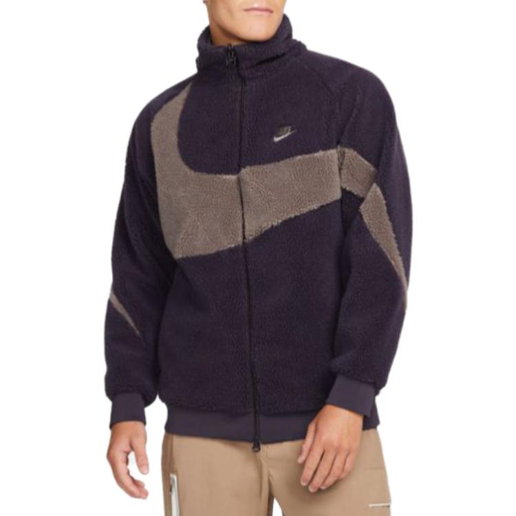 Shop Nike Retro Logo Reversible Embroidered Jacket Navy Blue Sportswear BQ6546-540