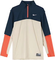 Nike Retro Loose-Fit Colorblock Pullover Jacket - Blue/White FQ1156-126 Nike Retro Loose-Fit Colorblock Pullover Jacket - Blue/White FQ1156-126