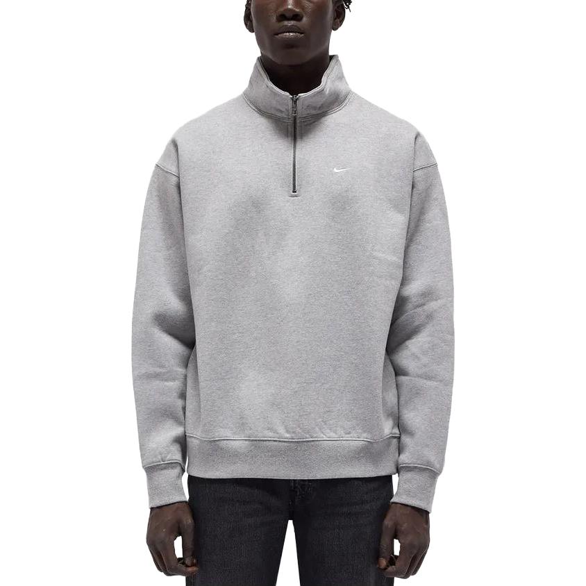Lookbook Nike Retro Sweatshirt Kerah Stand Resleting Lengan Panjang Logo - Abu-Abu DQ5209-051