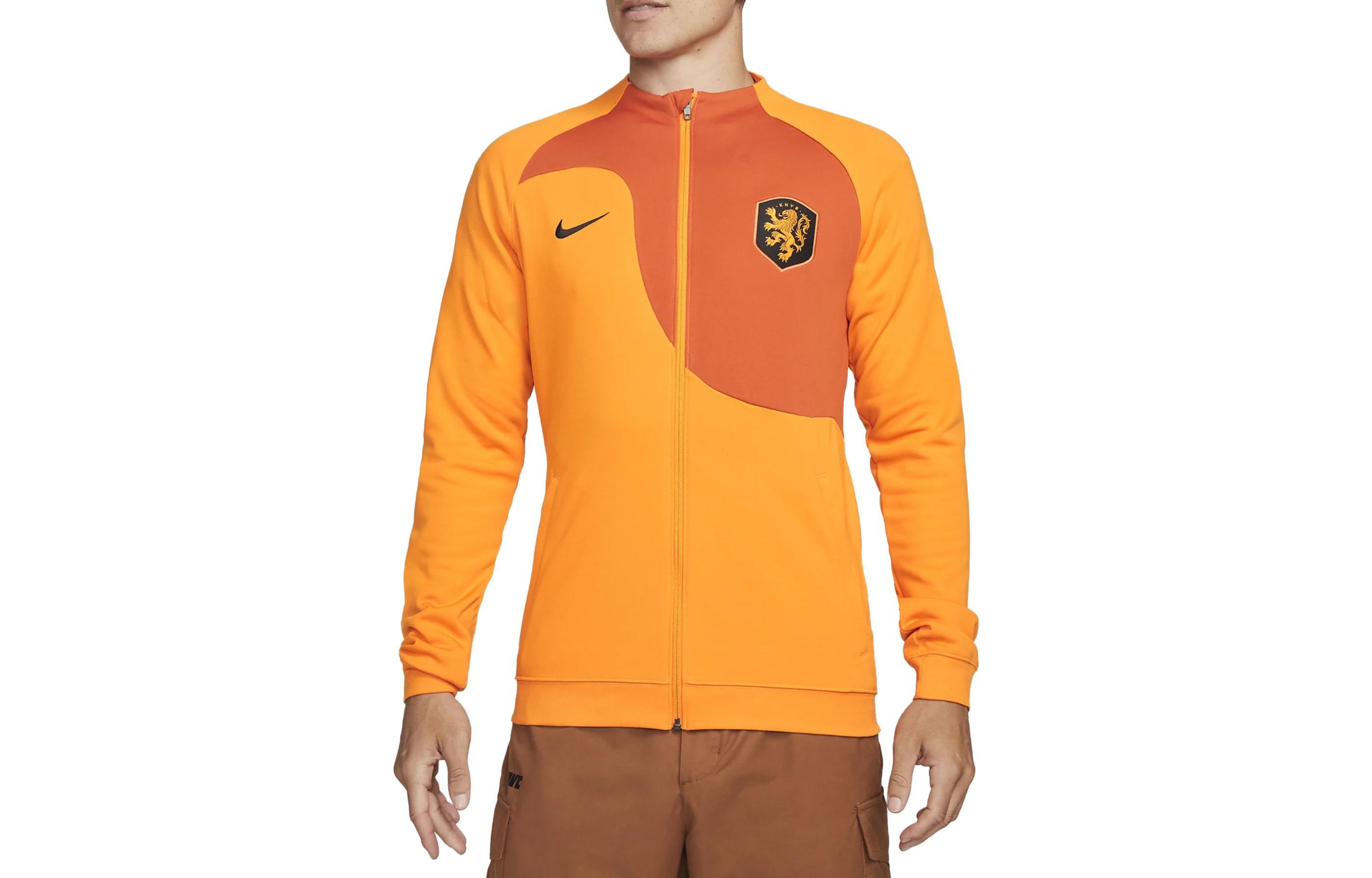 Nike Retro Track Jacket with Colorblock Logo Print - Orange DN1056-833