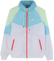 Nike Retro Windbreaker Jacket Blue/White with Colorblock and Hooded Design AR2210-101 Nike Retro Windbreaker Jacket Blue/White with Colorblock and Hooded Design AR2210-101