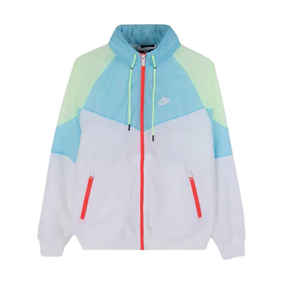 Nike Retro Windbreaker Jacket Blue/White with Colorblock and Hooded Design AR2210-101