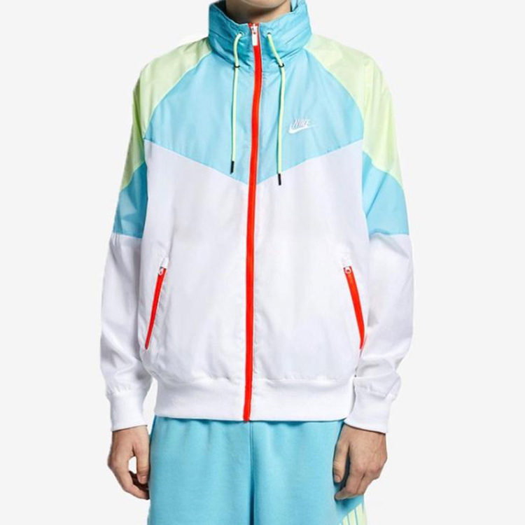 Nike Retro Windbreaker Jacket Blue/White with Colorblock and Hooded Design AR2210-101 圖 4
