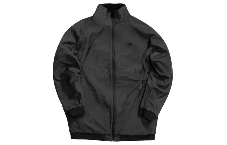 Shop Nike Reversible Full Zip Fleece Jacket with Large Logo Black AJ2701-011