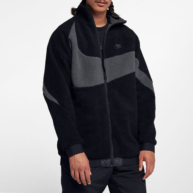 Purchase Nike Reversible Full Zip Fleece Jacket with Large Logo Black AJ2701-011