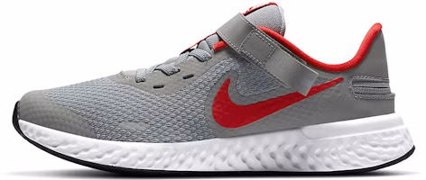 (Youth) Nike Revolution 5 FlyEase 'Grey Red' CQ4649-013 (Youth) Nike Revolution 5 FlyEase 'Grey Red' CQ4649-013