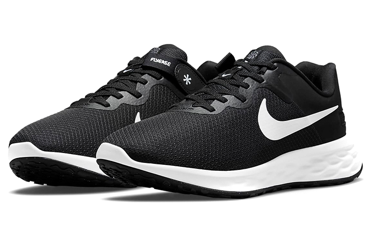Lookbook Nike Revolution 6 FlyEase Next Nature 低幫運動跑步鞋 黑白 可回收材料