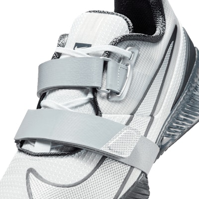 Nike Romaleos 4 Weightlifting Shoes White/Anthracite/Wolf Gray/Metallic Silver FZ8663-100 Sizing Nike Romaleos 4 Weightlifting Shoes White/Anthracite/Wolf Gray/Metallic Silver FZ8663-100