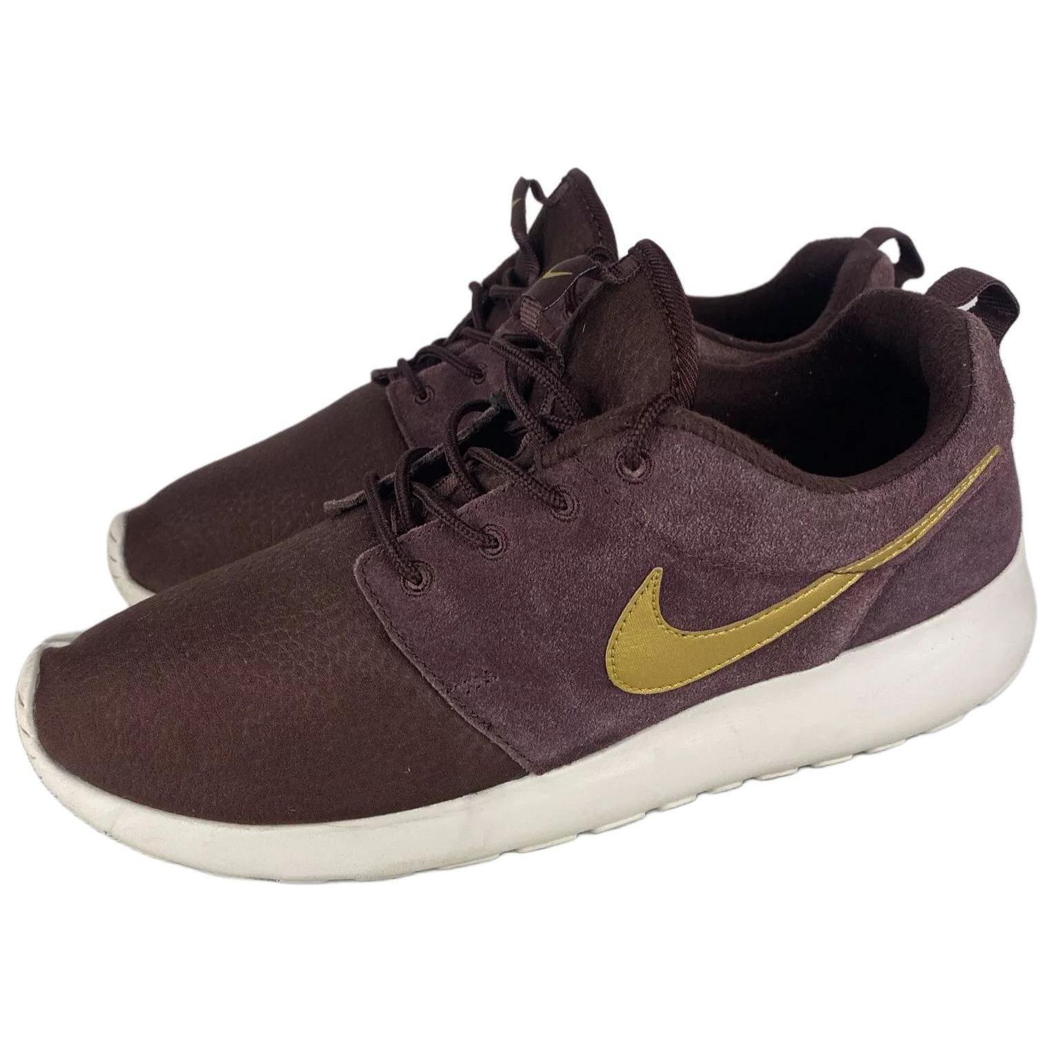Order 耐克Roshe One绒面革红褐色金属金 685280-270