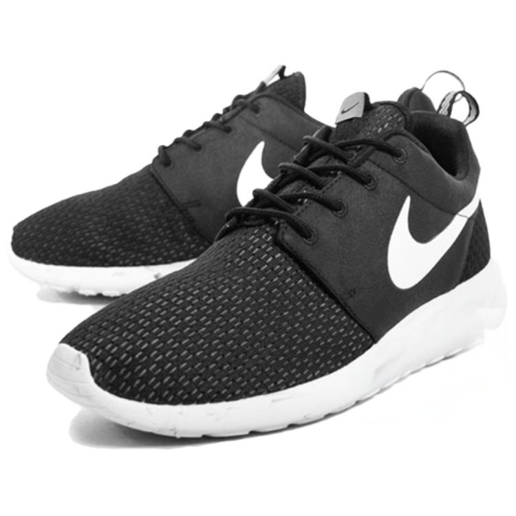 Lookbook 耐吉 Roshe Run 休閒 低幫 跑步鞋 男款 黑白色