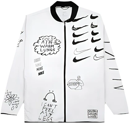 Nike Run Nathan Bell Doodle Print Multi-Swoosh Logo Jacket White AJ7760-133 Buy Nike Run Nathan Bell Doodle Print Multi-Swoosh Logo Jacket White AJ7760-133