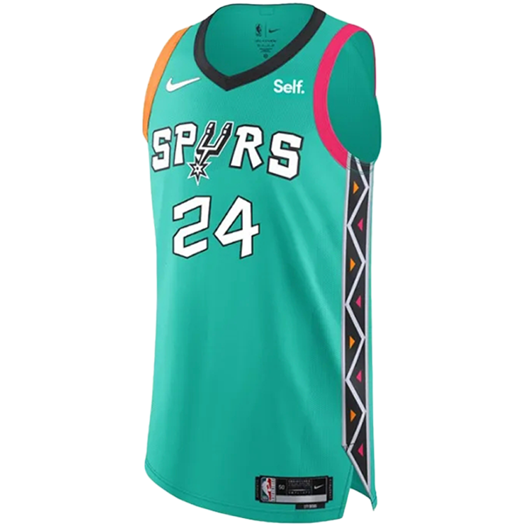 Nike San Antonio Spurs Logo Print Pullover Basketball Jersey  Turquoise. DQ0261-396