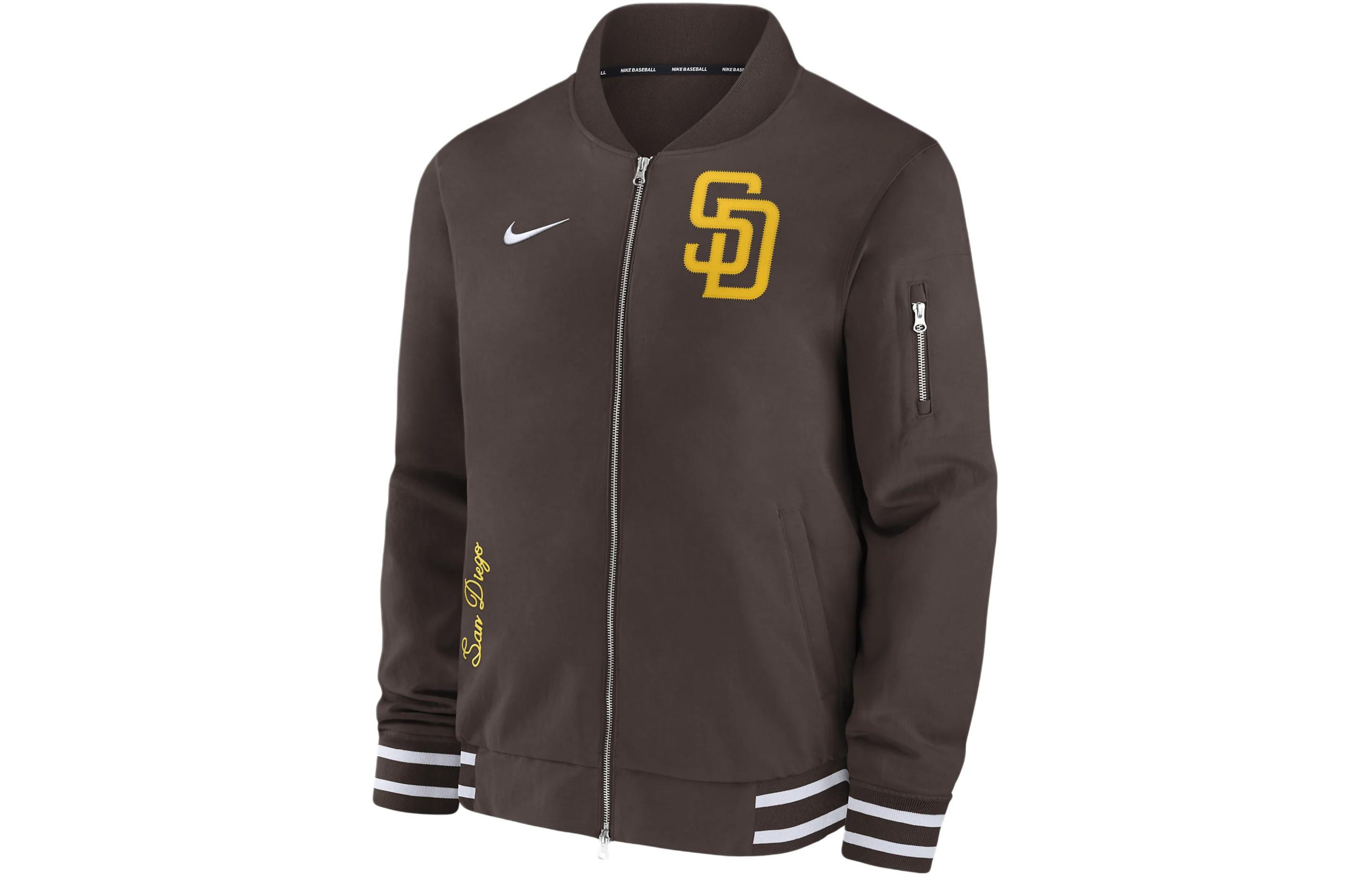 Nike San Diego Padres Authentic Collection Logo Jacket Brown Casual Outerwear 015D03B3PYP-132