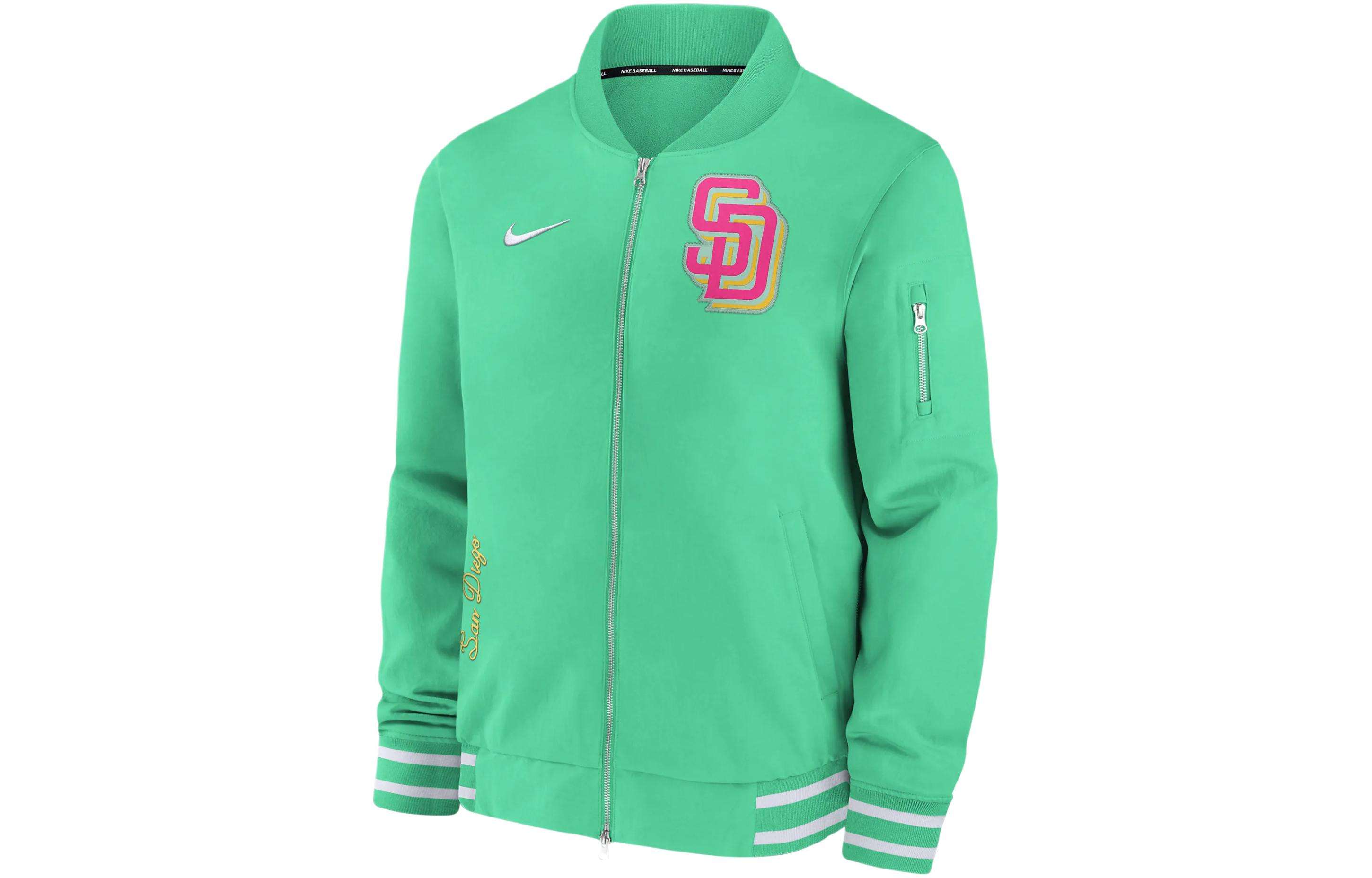 Nike San Diego Padres Authentic Series Mint Green Logo Print Jacket 015D03C2PYP-ZHD