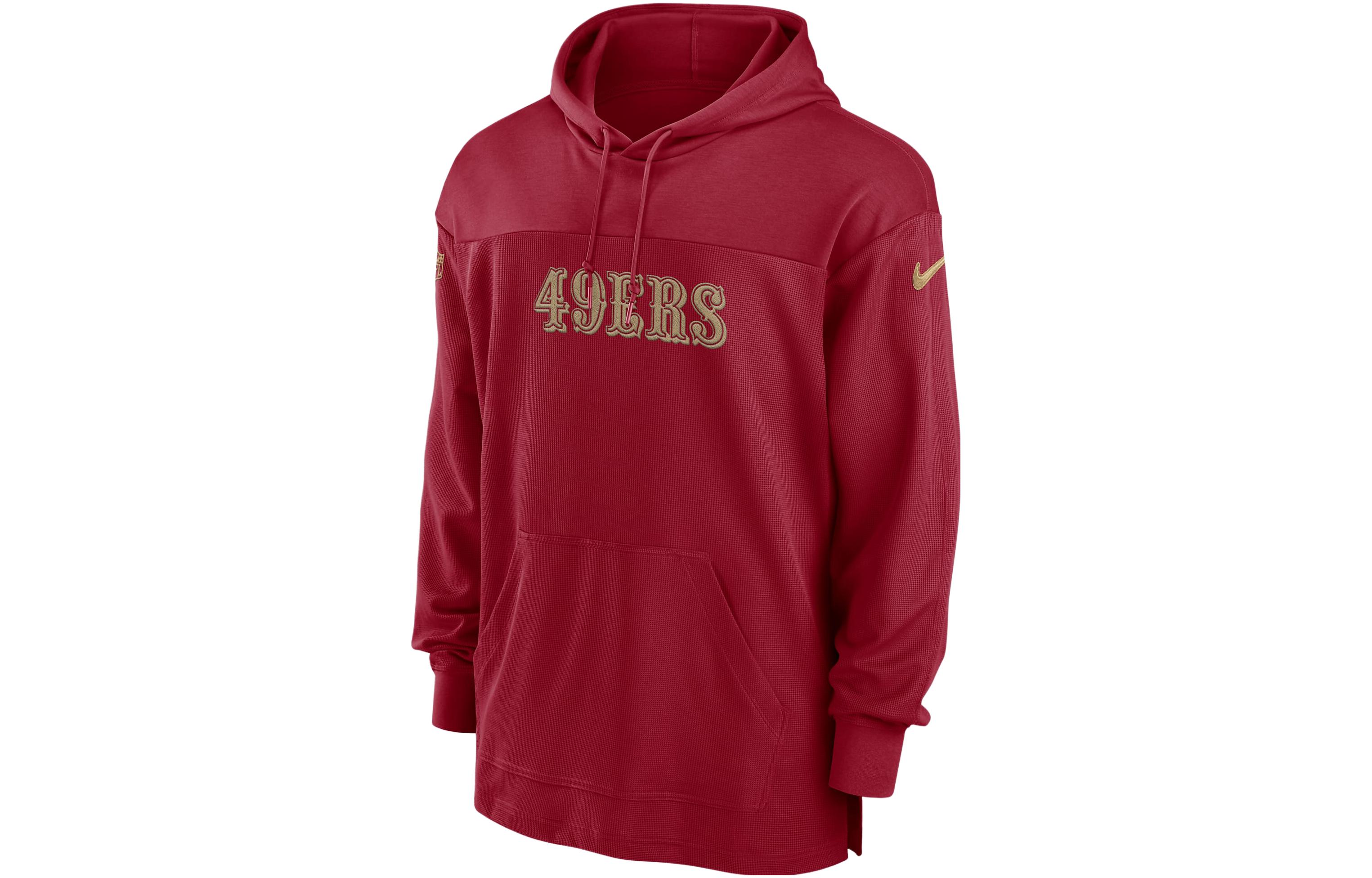 Nike San Francisco 49ers Sideline Logo Embroidered Hoodie Red Sweatshirt 00MO6DL73-BVK