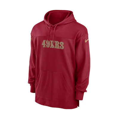 Nike San Francisco 49ers Sideline Logo Embroidered Hoodie Red Sweatshirt 00MO6DL73-BVK