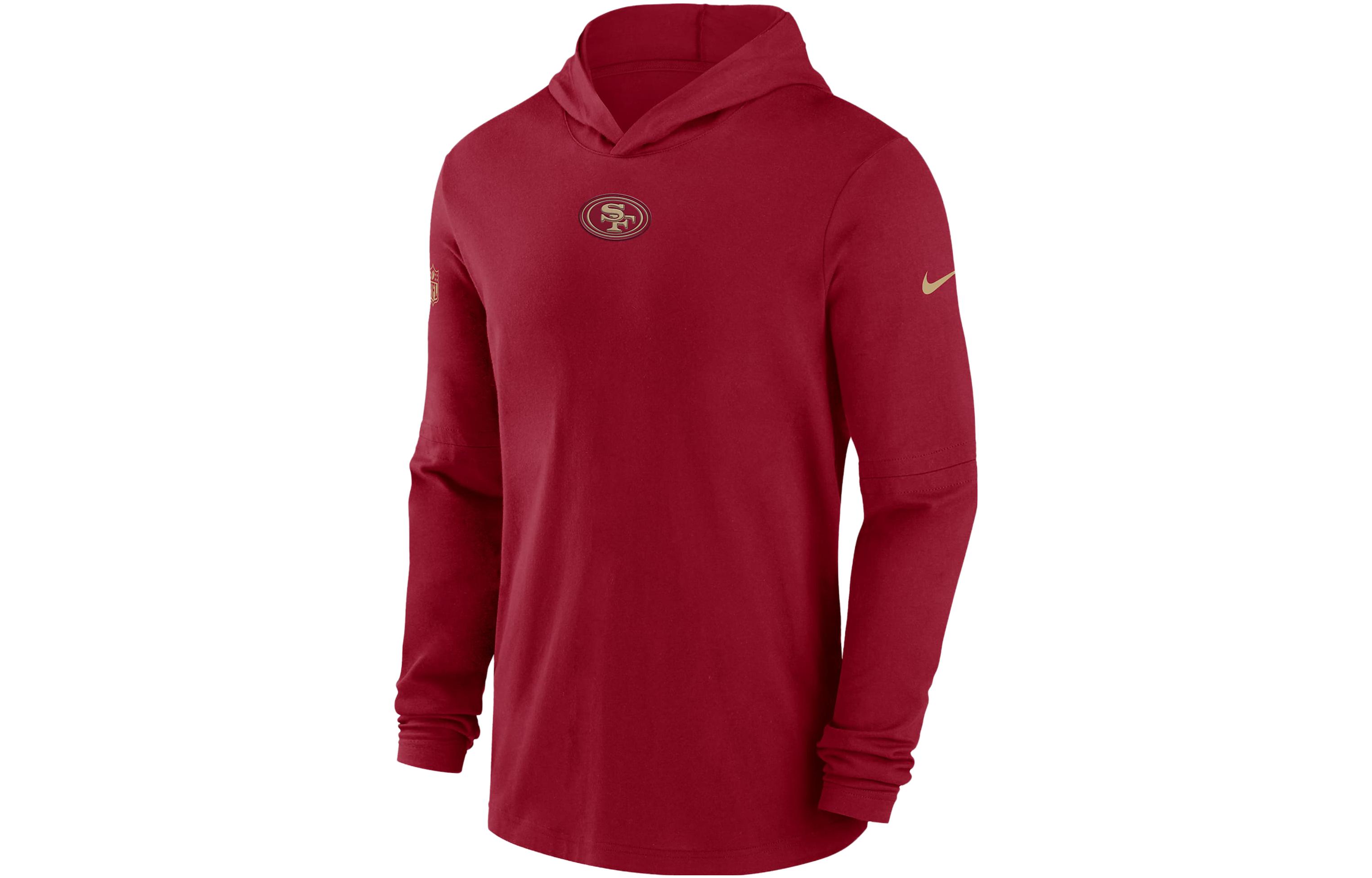 Nike San Francisco 49ers Sideline Logo Hoodie Pullover Sweatshirt 00MQ6DL73-PKB